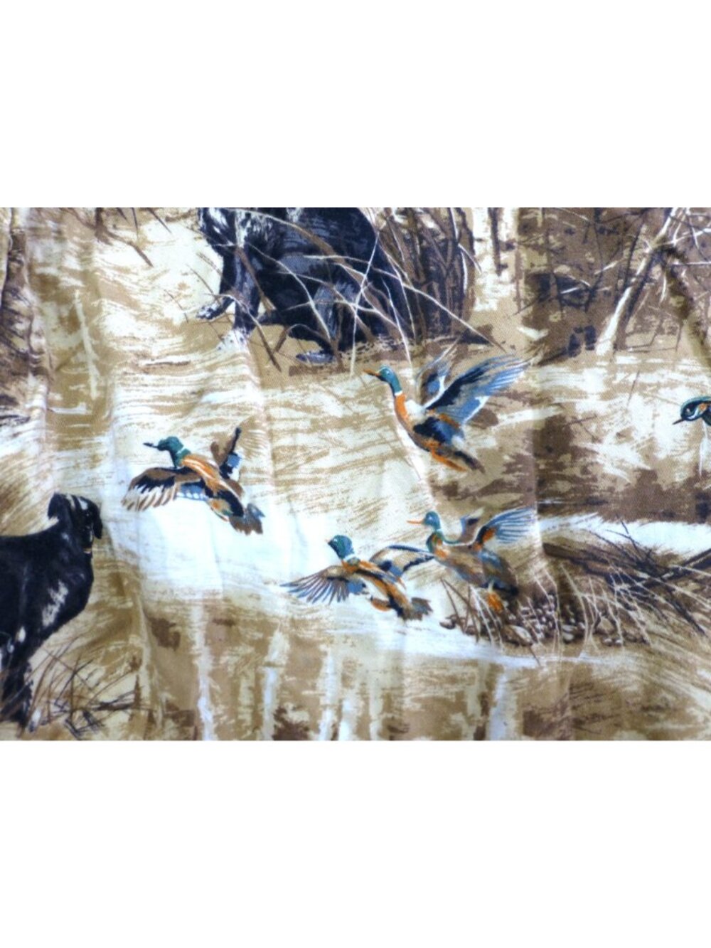North River Mens Hunting-Themed Button-Up Shirt L 100% Cotton Brown Dogs & Ducks - Picture 13 of 15